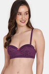 Zivame Primrose Padded Wired 3/4th Coverage Strapless Bra - Dark Purple — thumbnail 5